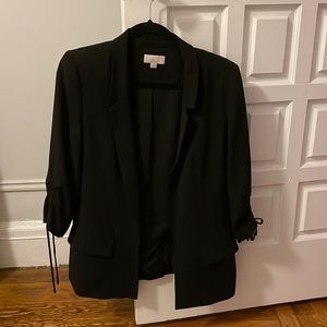 Loft Black Blazer with Adjustable Ruched Sleeves